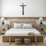 He is Risen Words in Cross Metal Wall Art