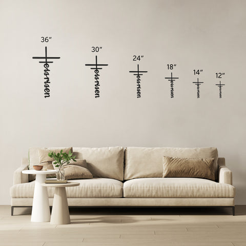 He is Risen Words in Cross Metal Wall Art