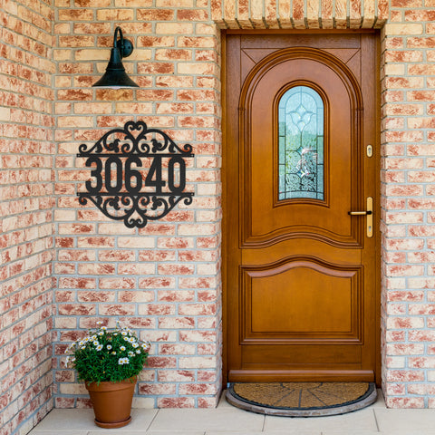 House Number Frame Steel Metal Sign