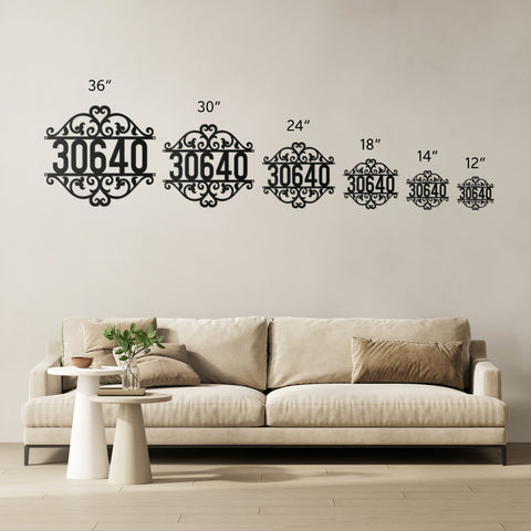 House Number Frame Steel Metal Sign