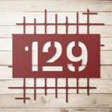 House Numbers Mid Century Modern Grid Metal Wall Art