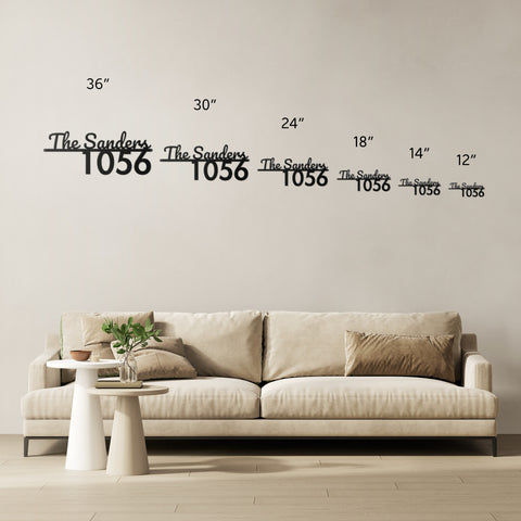 Last Name House Number Metal Sign
