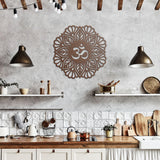 Om Mandala Flower Metal Wall Art