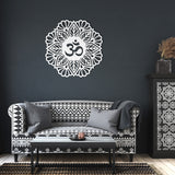 Om Mandala Flower Metal Wall Art