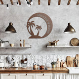 Palm Trees Oasis Beach House Metal Sign