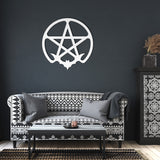 Pentagram Witchy Bat Metal Wall Art