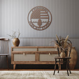 Personalized American Flag Podcast Metal Wall Art