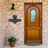 Personalized Coat of Arms with House Number Metal Sign