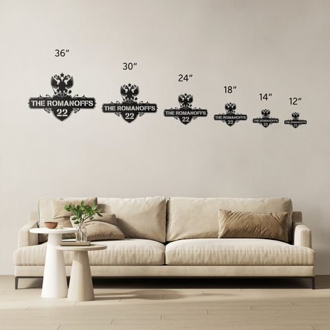 Personalized Coat of Arms with House Number Metal Sign