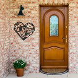 Personalized Couple Photo with Geometric Heart Metal Wall Art