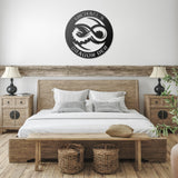 Personalized Dragon Infinity Round Metal Sign