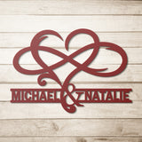 Personalized Heart Infinity with Couple Names & Date Metal Sign