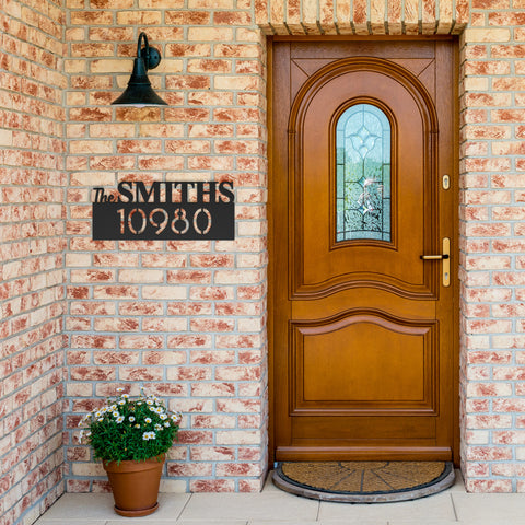 Personalized Last Name & House Number Metal Sign
