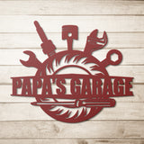 Personalized Man Cave or Garage Tools Metal Sign