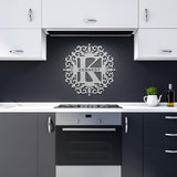 Personalized Name with Initiam Monogram Metal Wall Art