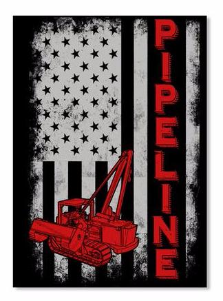 US SideBoom Pipeline Flag Sticker