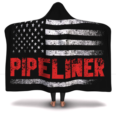 Pipeliner US Flag Hooded Blanket
