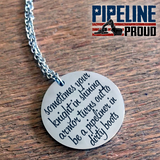 Pipeliner Wife Stainless Steel/Gold Laser Engraved Necklace