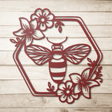 Bee Floral Metal Art