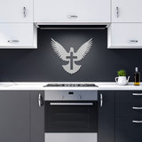 Cross Pigeon Peace Metal Wall Art