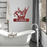 Crossbow Rifle Deer Hunting Metal Sign