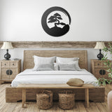 Enso Circle with Bonsai Tree Metal Wall Art