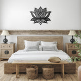 Lotus Floral Mandala Metal Wall Art
