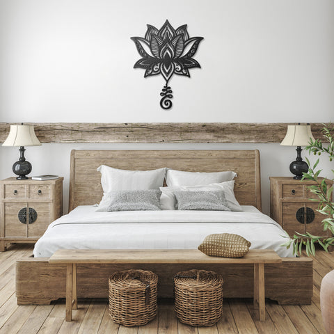 Lotus Unalome Metal Wall Art