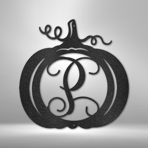 Pumpkin Initial Monogram - Steel Sign