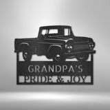 Grandpas Pickup Truck Monogram - Steel Sign