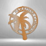 Palm Tree Monogram - Steel Sign