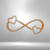 Double Heart Infinity - Steel Sign