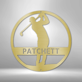 Golfer Monogram - Steel Sign