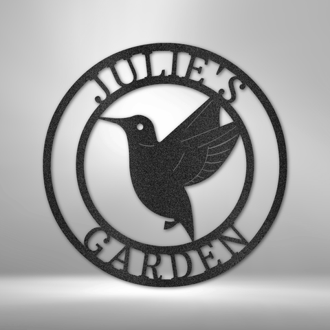 Humming Bird Monogram - Steel Sign