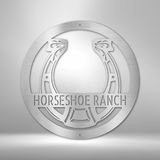 Horseshoe Monogram - Steel Sign