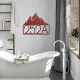 Mountains House Number Metal Sign