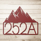 Mountains House Number Metal Sign