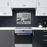 Personalized AR-15 US Flag Metal Wall Art