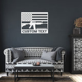 Personalized AR-15 US Flag Metal Wall Art
