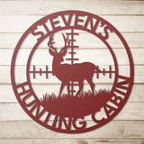 Personalized Hunting Cabin Metal Sign