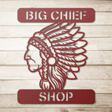 Personalized Native American Chief Metal Wall Art