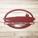 Personalized USS WHALE SSN 638 Metal Art with Holes
