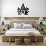 Split Letter Monogram Metal Wall Art