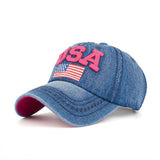 USA Flag Embroidery Unisex Caps