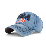 USA Flag Embroidery Unisex Caps