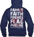 Family Faith Friends Flag Pipeline Shirt! - Pipeline Proud - 17